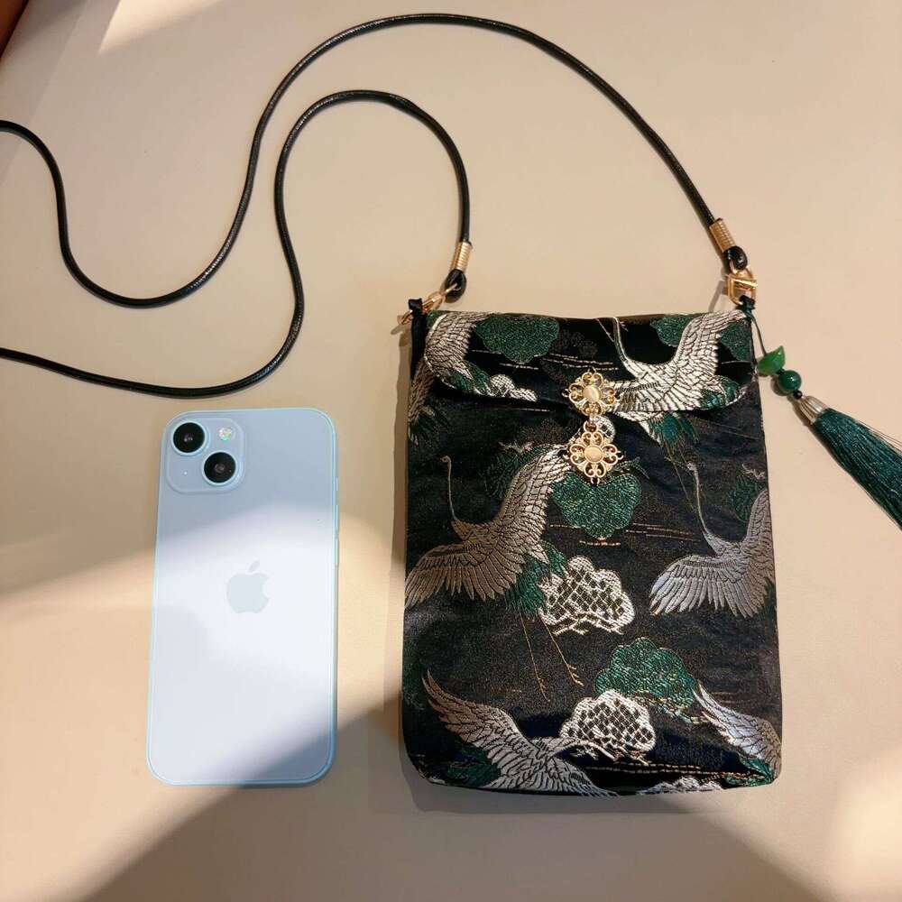 Tote National Style New Chinese Brocade Crossbody Embroidered Phone Bag