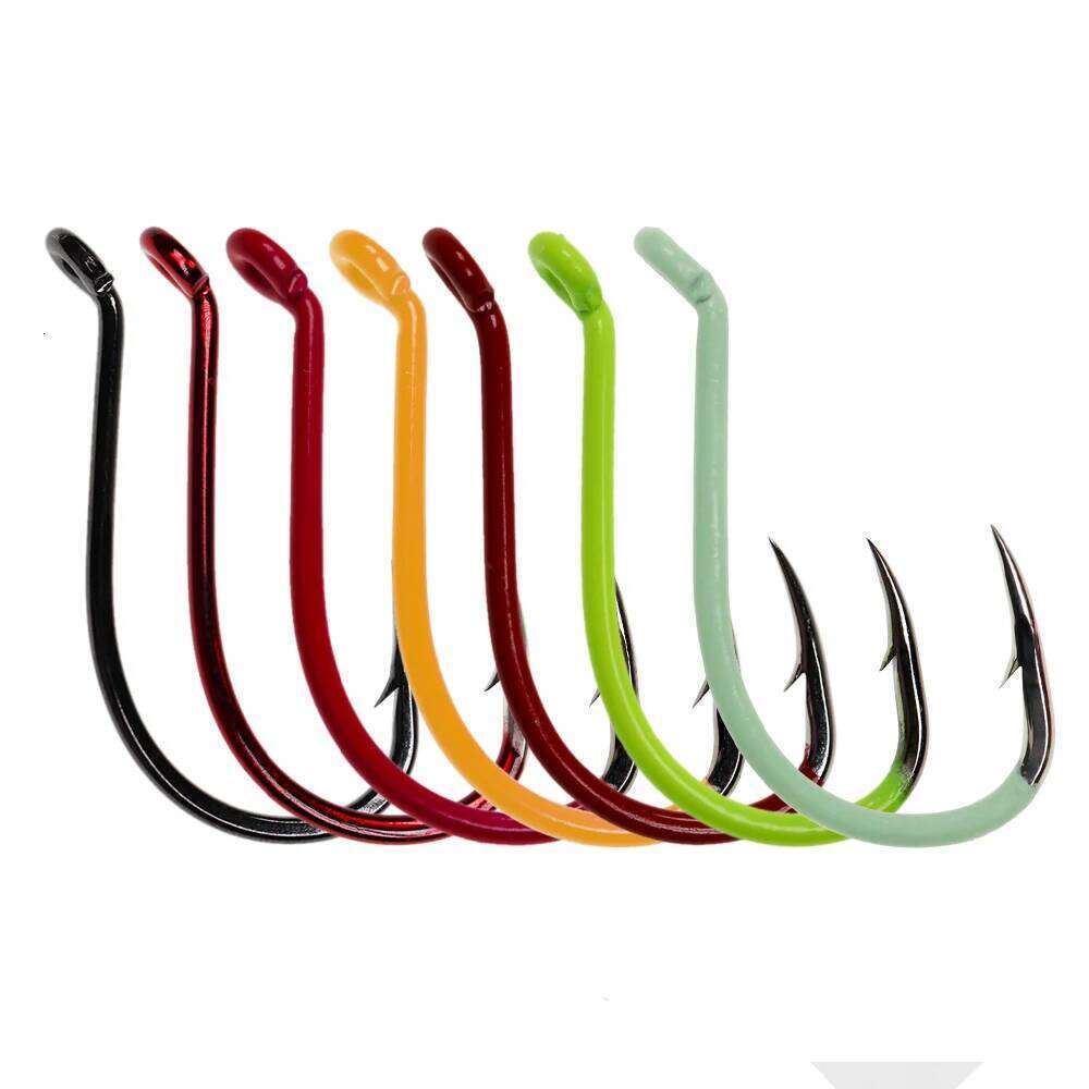 ICERIO High Carbon Steel Fishing Hooks Luminous or UV Fluo Offset Octopus Beak Hook Saltwater Fishhook Accessories #10-#10/0 Y260305