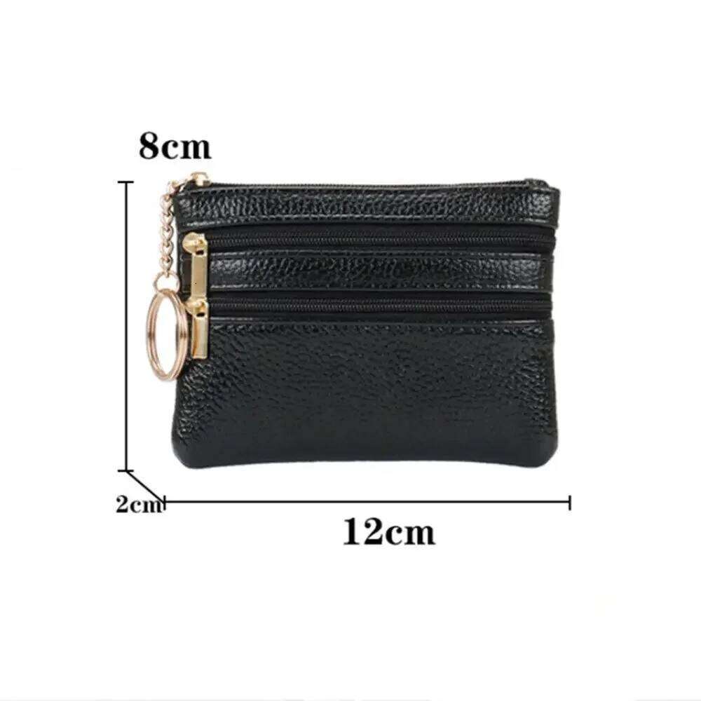 PU Leather Money Coin 2024 New with Key Ring Waterproof Pocket Purse Zipper Wear-resistant Credit Card Holoder Male Women C260304