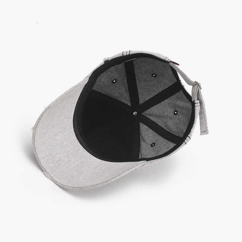 Spring Color-Block Distressed Letter Embroidery Mens Large Head Circumference Personality Fashion Baseball Cap Womens Outdoor Curved Brim Duckbill Cap