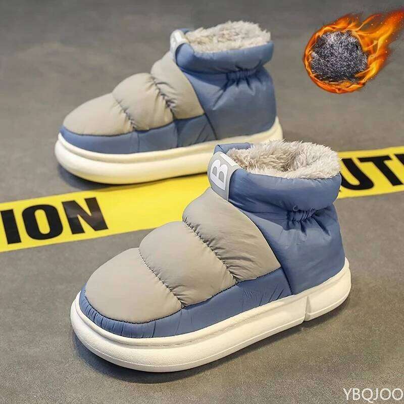 Large Size Autumn Winter Fashion New Item with Plush and Thick Warm Boots for Outdoor Comfort Men's Cotton Shoes