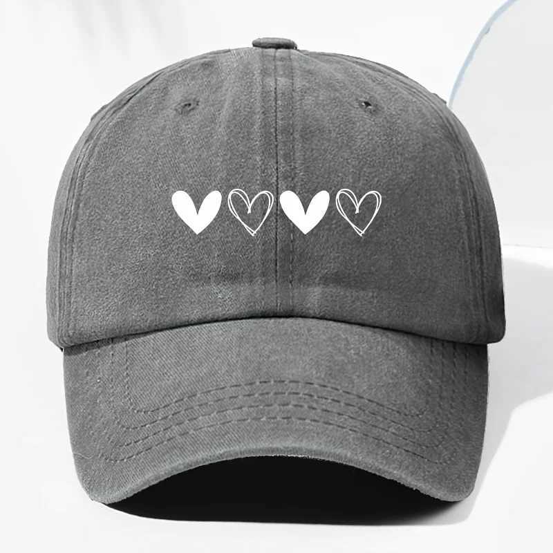 Unisex retro baseball cap with heart-shaped pattern for outdoor sun protection suitable for truck drivers all year round S260306