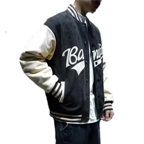 MeTrendy Oversize Jacket Men Spring Autumn American Style Vintage Chamois Leather Velvet Jacket Trendy Vintage Baseba 260306