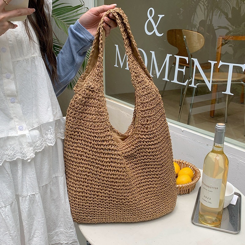 2026 Straw Luxury Handbag Bag For Women New Summer Beach Vacation Shoulder Bag Forest Style Handwoven Large Capacity