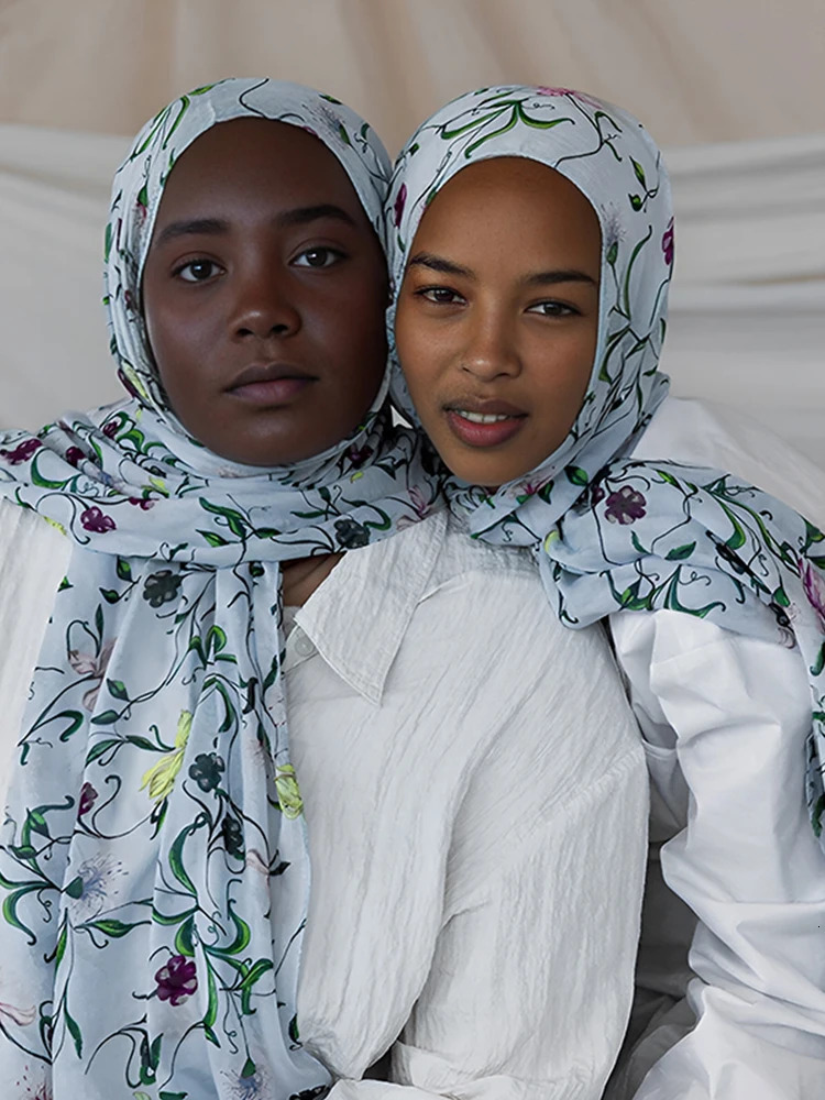 Bohemian Deer Print Hijabs Women Watercolour Shawl Soft Muslim Hijabs Modal Cotton Lightweight Wrap Autumn Headscarf Ramanda 260304