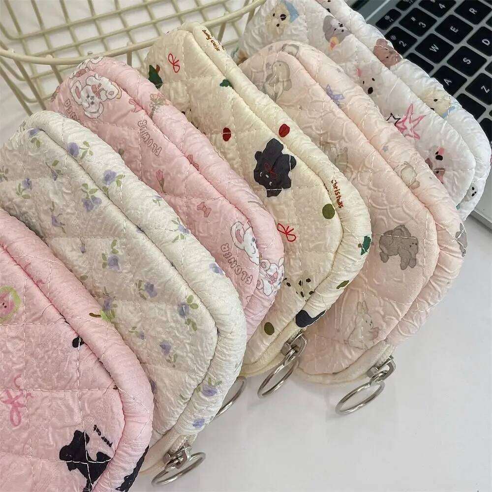 New Portable Cartoon Floral Multifunctional Key Coin Purse Bags Quilted ID Holder Card Hold C260304