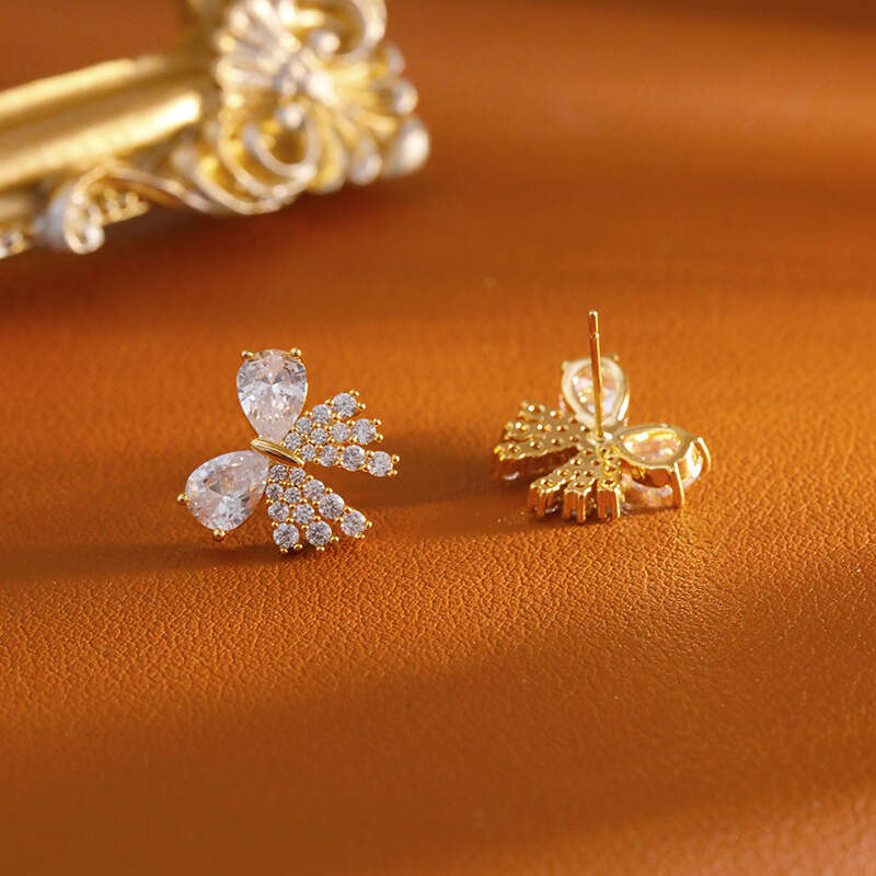Super Shiny Zircon Butterfly For Women Light Luxury High-end Earrings 2025 New Hot-selling Summer Earrings