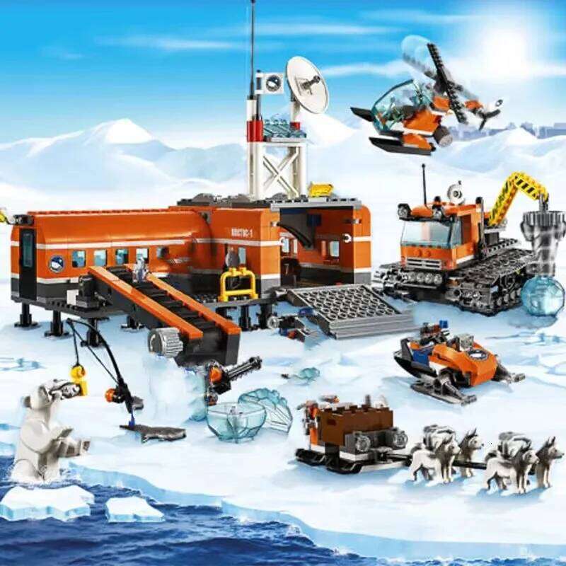 Suitable for city series building blocks Polar adventure Arctic base camp polar bear MOC toys children's Christmas gifts Z260306