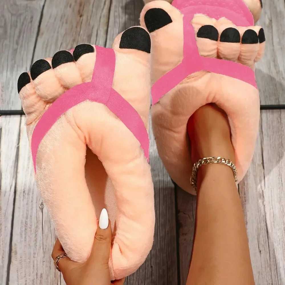 Winter Cotton Slippers for Couples Warm Soft Home Slides Funny Creative Design Comfortable Indoor Shoes for Men and Women S260305