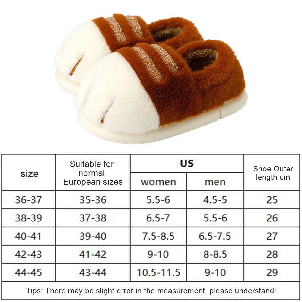 Cat Paw Feet Slippers Woman Fluffy Closed Heel Home Shoes for Winter Warm Slip On Animal Claw Slipper Furry Loafer Indoor Slippe S260305