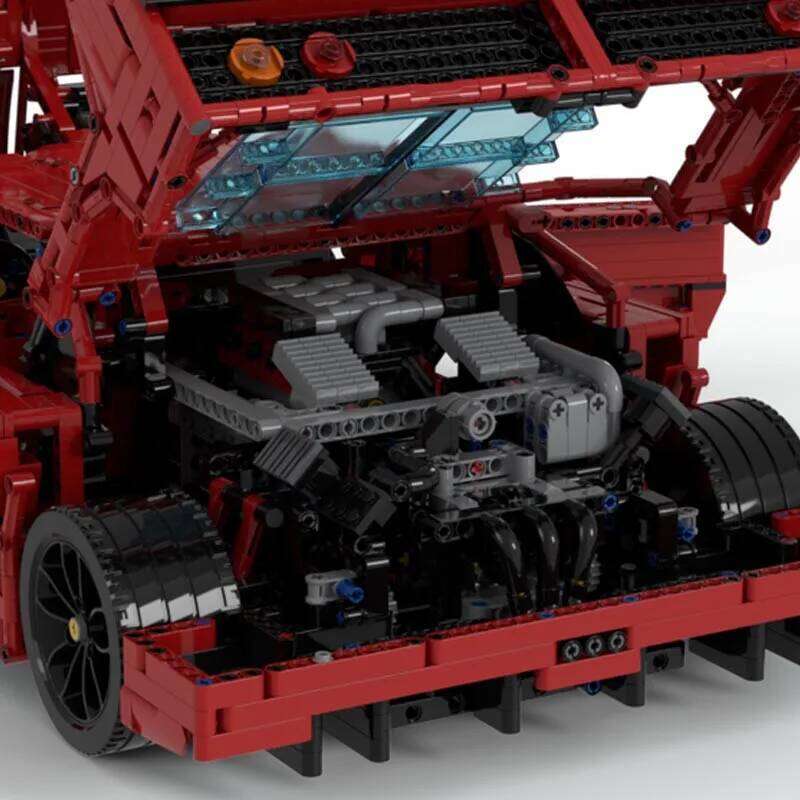 New MOC-91801 1987 Edition The F40 Lm is a Le Mans version Supercar Racing Car Building Block Bricks Kid Toys Birthdays Gifts Z260306