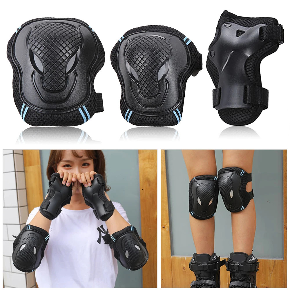 6PCS Kids Teens Adults Knee Pads Elbow Wrist Guards Safety Protective Gear Set for Skateboard Cycling Riding Roller Skating 260228