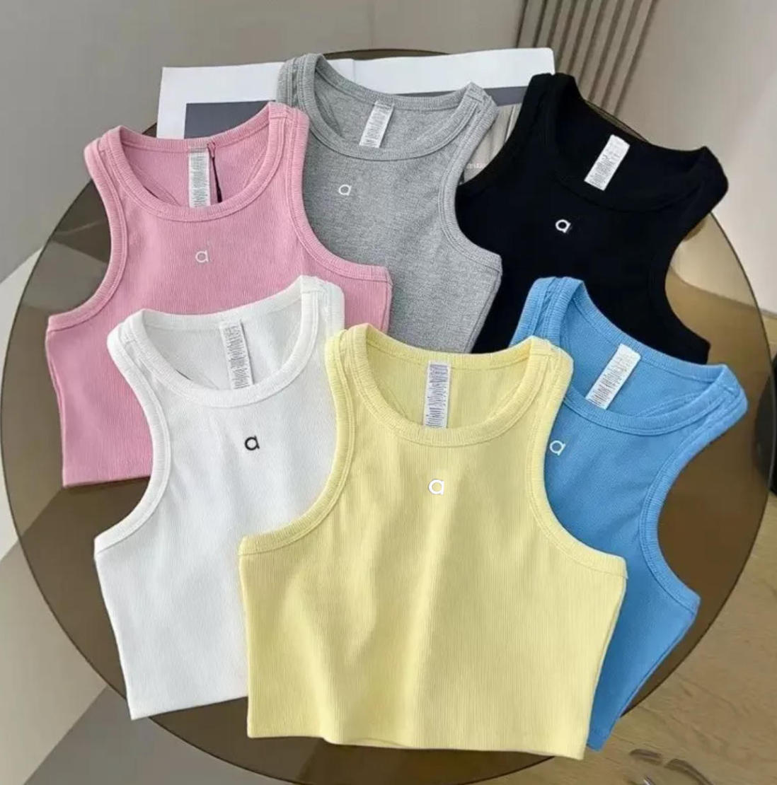 Designer Womens Yoga Aspire Tank Sports Bras Top Trousers Pants Bra Shockproof Jogger Fitness Vest Pilates Thread Hollow Beauty Back Tight Tanks US stock Luxury