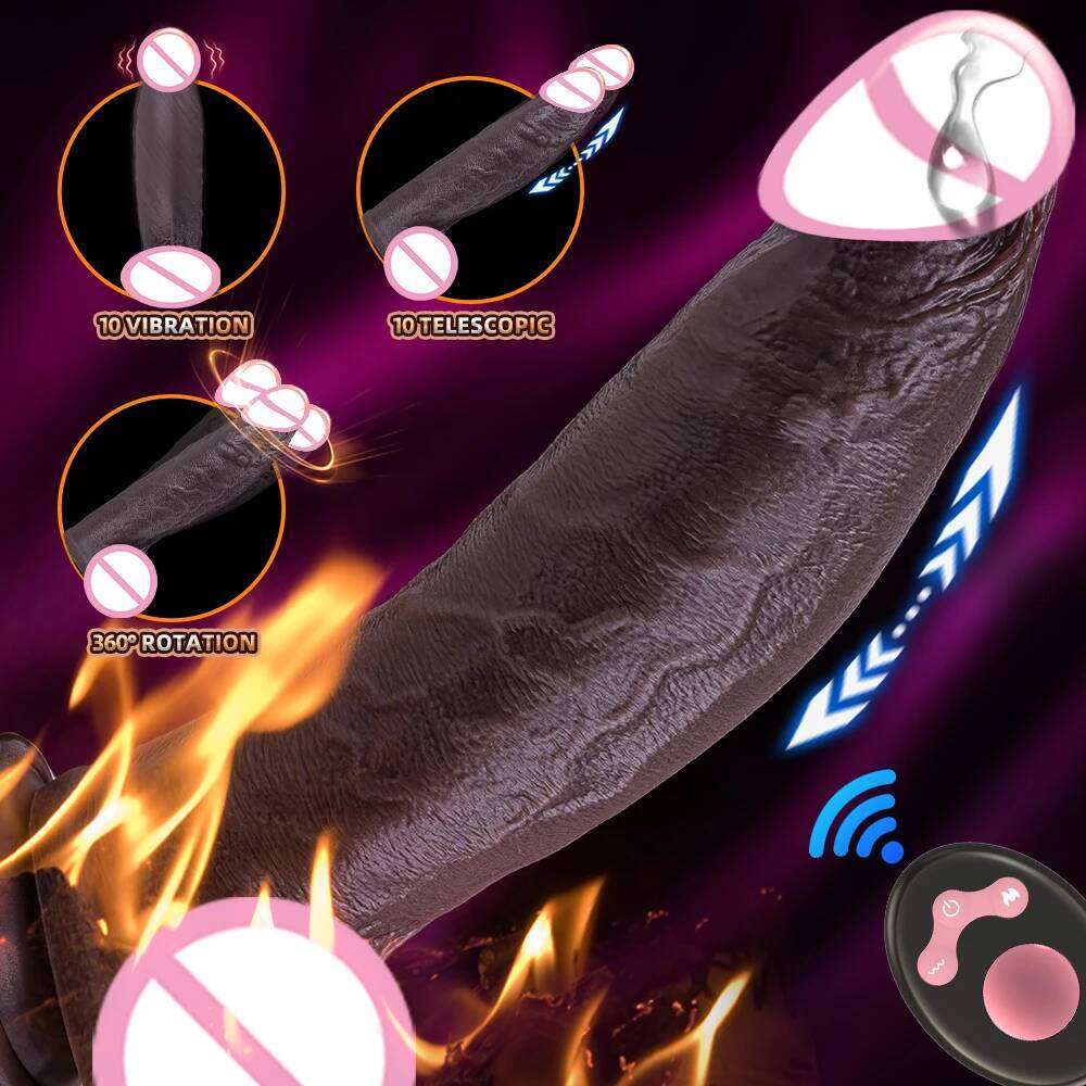 Big Soft Vibrator Realistic Dildo Sex For Woman Telescopic Dick Artificial Penis G Spot Vibator Thrusting Sexy Toy W260305