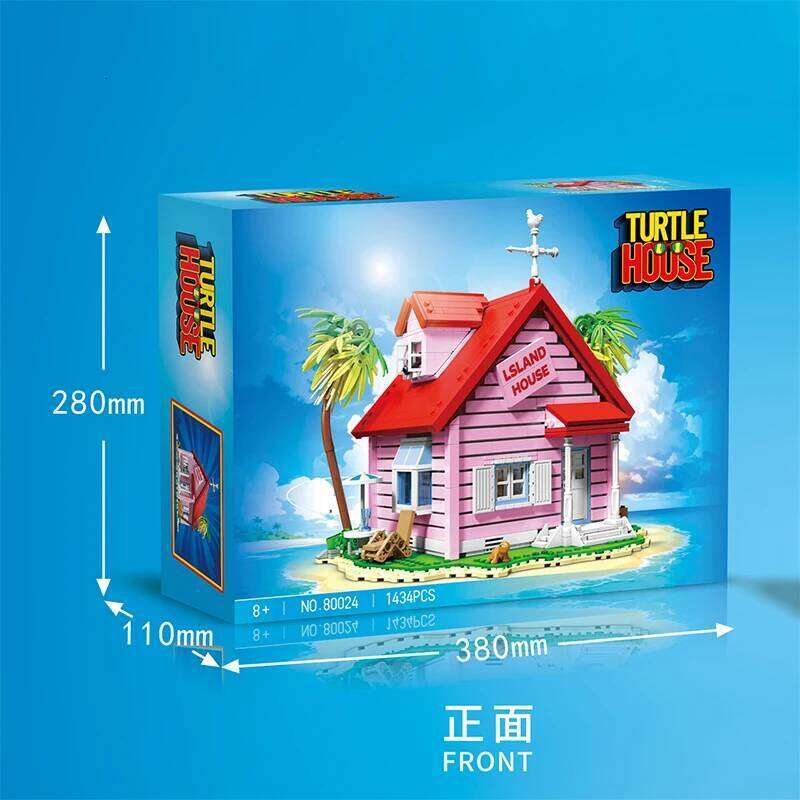 1434PCS Turtle Building Blocks Set Japanese Anime Architecture Kame Immortal House Assemble Bricks Toys Gift for Fans Kids Z260306