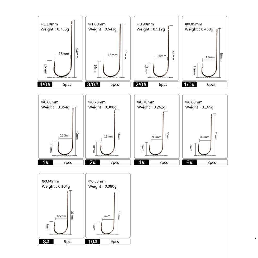 FTK 5-9pcs ABERDEEN With Ring 4/0-10# High Carbon Steel Barbed Fishhook Jig Carp Fishing Lure Worm Hook S260305