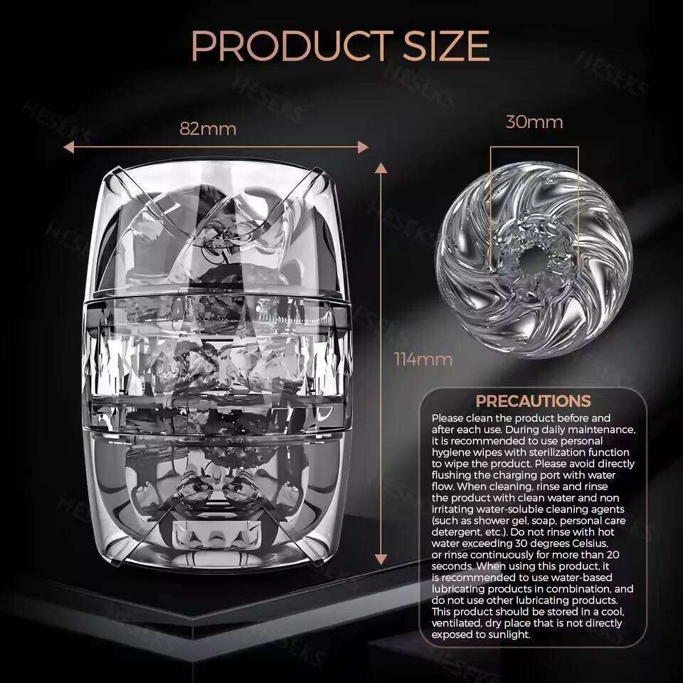 Double headed transparent Masturbation Machines Realistic Vagina Real Pussy Blowjob Erotic Masturbators Cup Sex Toys for Men W260305