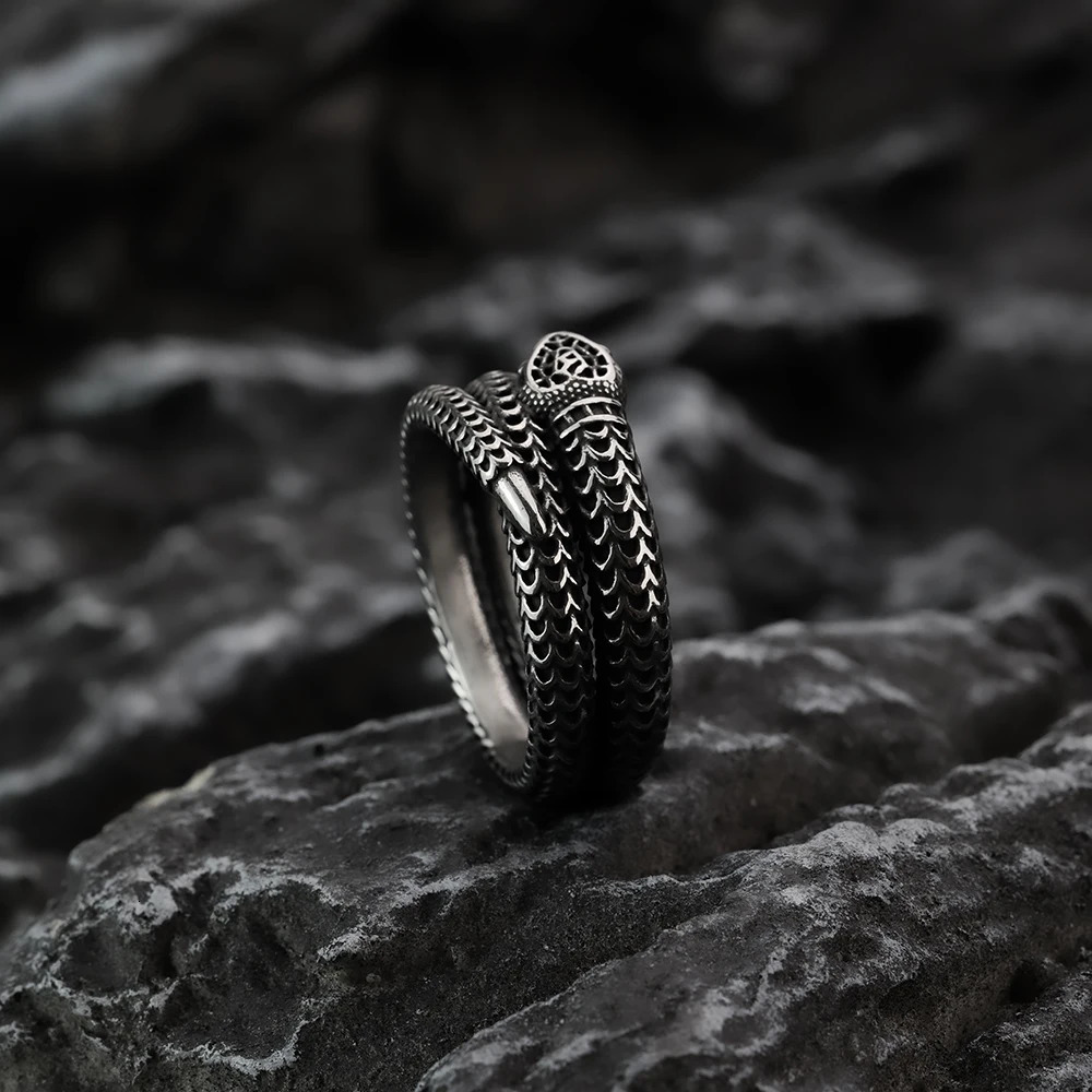 European and American Steel Snake King Ring for Mens Personalized Hip Hop Fashion Mens Stainless Steel Ring 260302