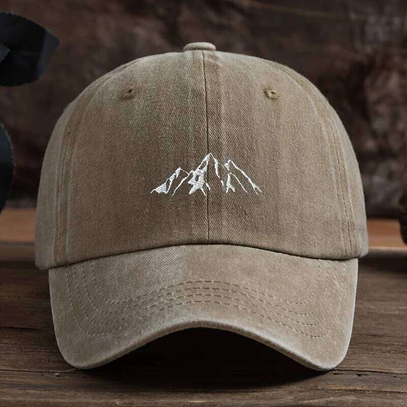 Men's baseball cap, mountain peak pattern print, vintage, mature and stable style, daily leisure, outdoor Y260304