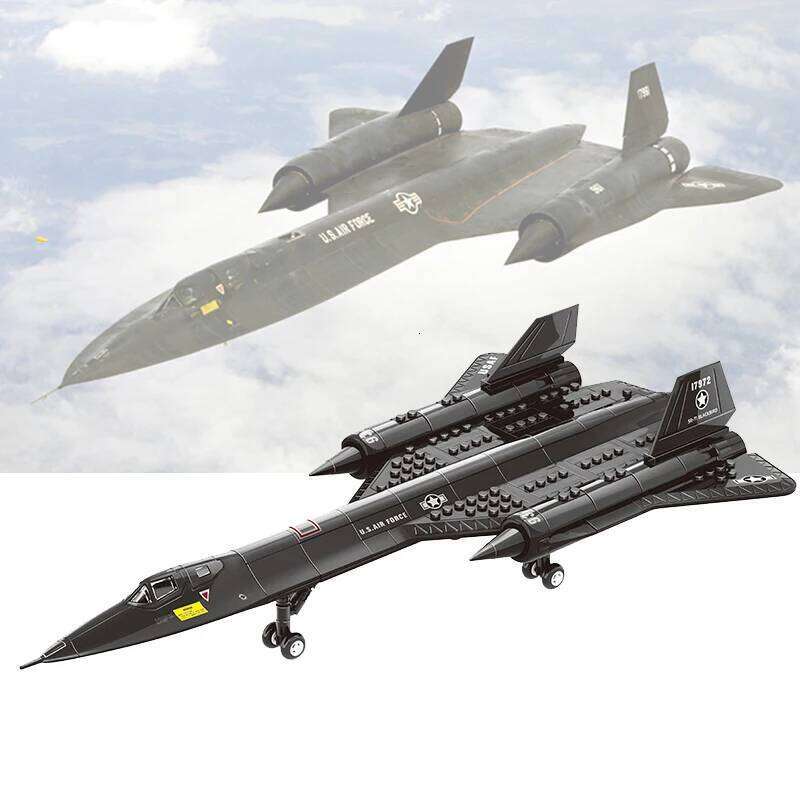 New WWII SR-71 Blackbird Spy Plane Fighter Military Aircraft Soldier Building Blocks Sets Airplane Model Dolls Brick Toys Kids Z260306
