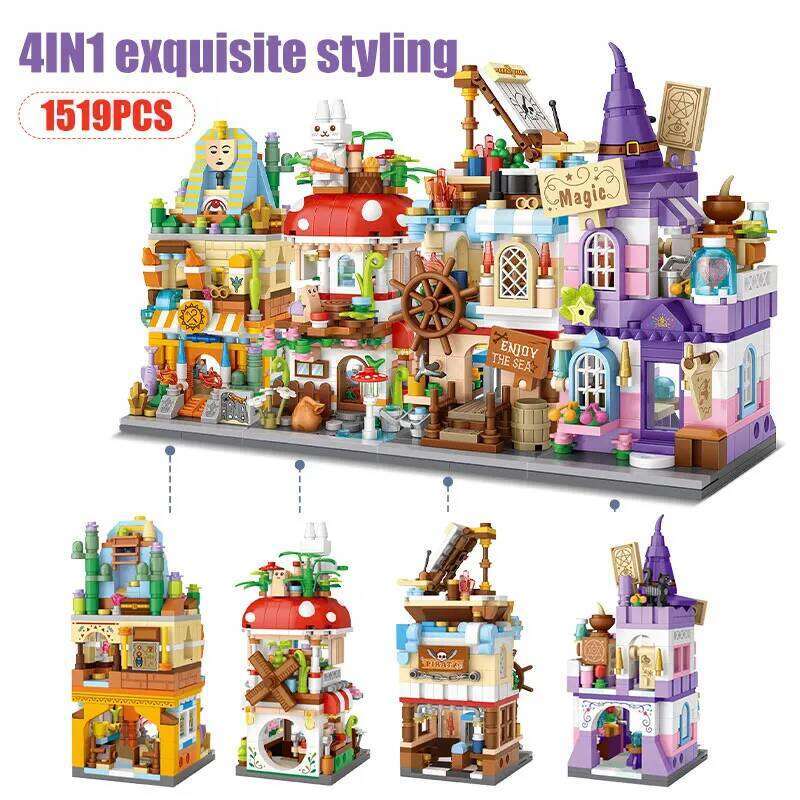 Mini City Street View Magic House Building Blocks Friends Figures Architecture Cottage Bricks Toys For Children Gifts Z260305