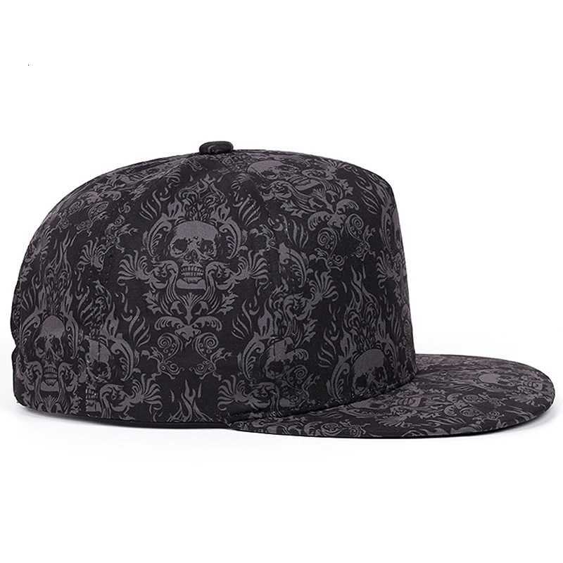 2025 New Fashion Baseball Hat Full Skull Print Street Hip Hop Hat Outdoor Daily Decoration Hat Sunshade Hat Unisex Flat Edge Hat S260306