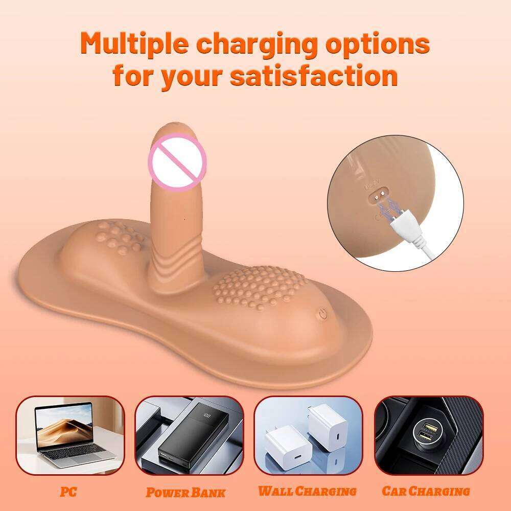 Sit and Ride Dildo Vibrators Remote Control Dual Motor Vibrating Clit Anal G Spot Stimulator Adult Couple Sex Toys for Women Men W260305