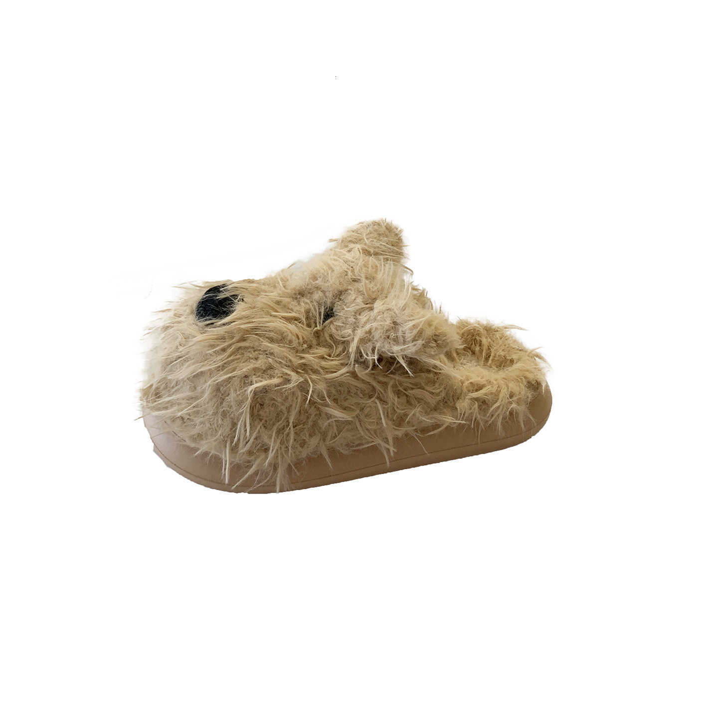 Versatile Scribbled Puppy Furry Slippers for Women Outdoor Wear 2025 Autumn Winter New Thick Sole Height Increasing Warm Closed-Toe Cotton Slippers S2