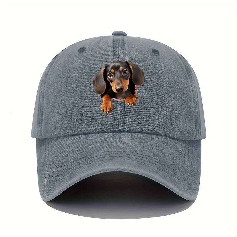 Vintage vintage dog print baseball cap, versatile fashionable for both men and women Y260304
