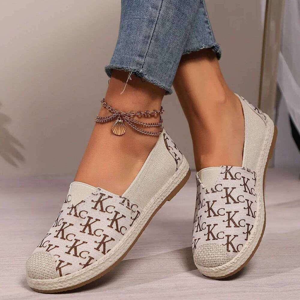 2025 Spring Women's Handmade Lace Flats Cloth Breathable Comfortable One-pedal Casual Shoes Soft and Non-slip Soles