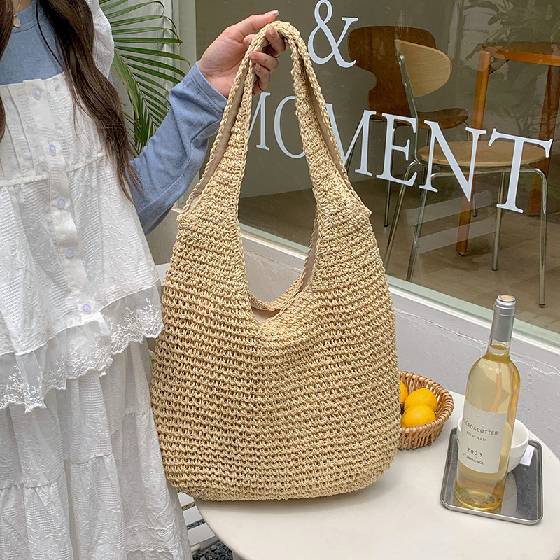 2026 Straw Luxury Handbag Bag For Women New Summer Beach Vacation Shoulder Bag Forest Style Handwoven Large Capacity