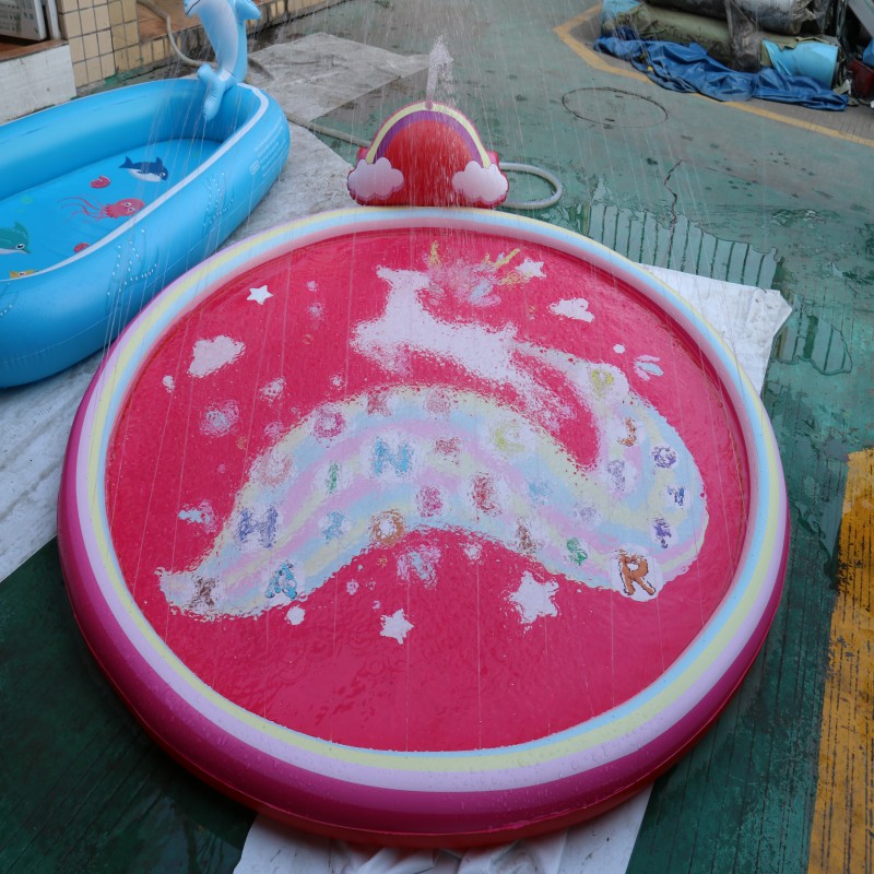 Pink Deer Sprinkler Splash Pad for Kids 68" - Inflatable Outdoor Water Toys for Toddlers Ages 3-8, Summer Backyard Pool Party Play Mat