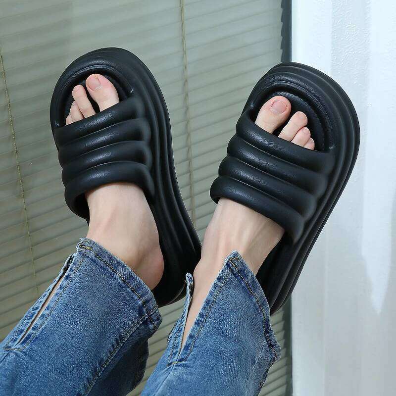7cm EVA Thick Platform Summer Slippers Women Soft Sole Pillow Slides Outdoor Beach Sandals Woman Non Slip Bathroom Home Shoes