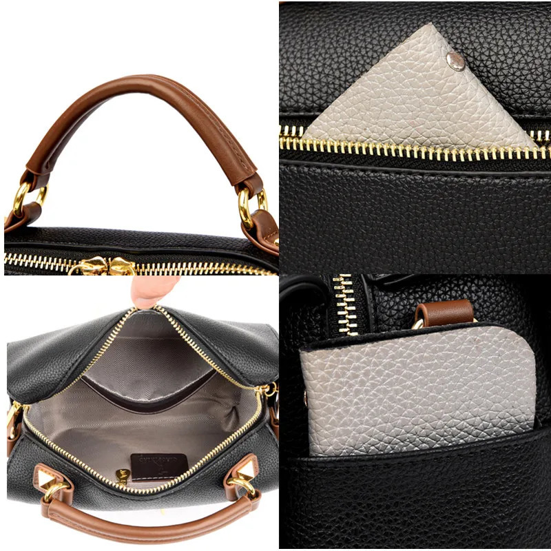 High Quality Solid Color Leather Shoulder Crossbody Bag For Women y Womens Handbag ner Female Messenger Tote Sac 260228