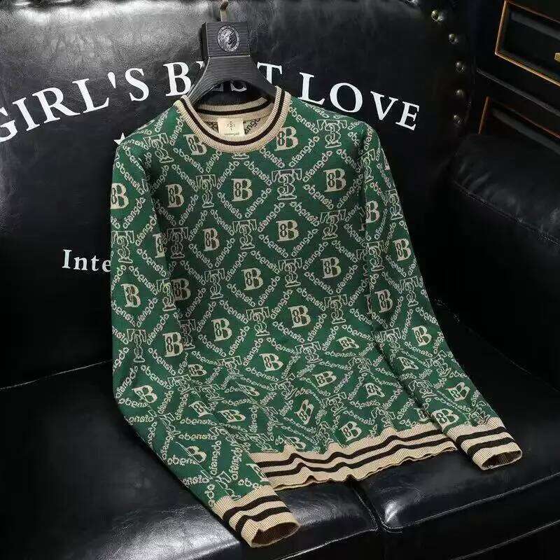 High-End Letter Printed Sweatshirt Trendy Brand Jacket Spring And Autumn New Men's Handsome T-Shirt Top