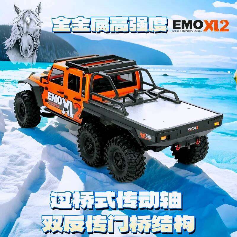 CROSSRC EMO XL2 Big Mustang Brushless 6X6 Remote Control Electric Climbing Off-Road Vehicle 1:8 Six-Driver Differential Lock C260305