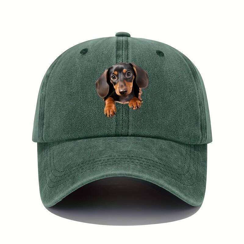 Vintage vintage dog print baseball cap, versatile fashionable for both men and women Y260304