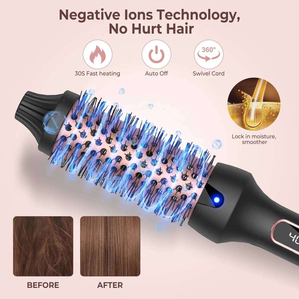 Heating Thermal Professional Styling Round Iron Volumizing Hot Brush Anti Scalding Curling Comb 26Y0305