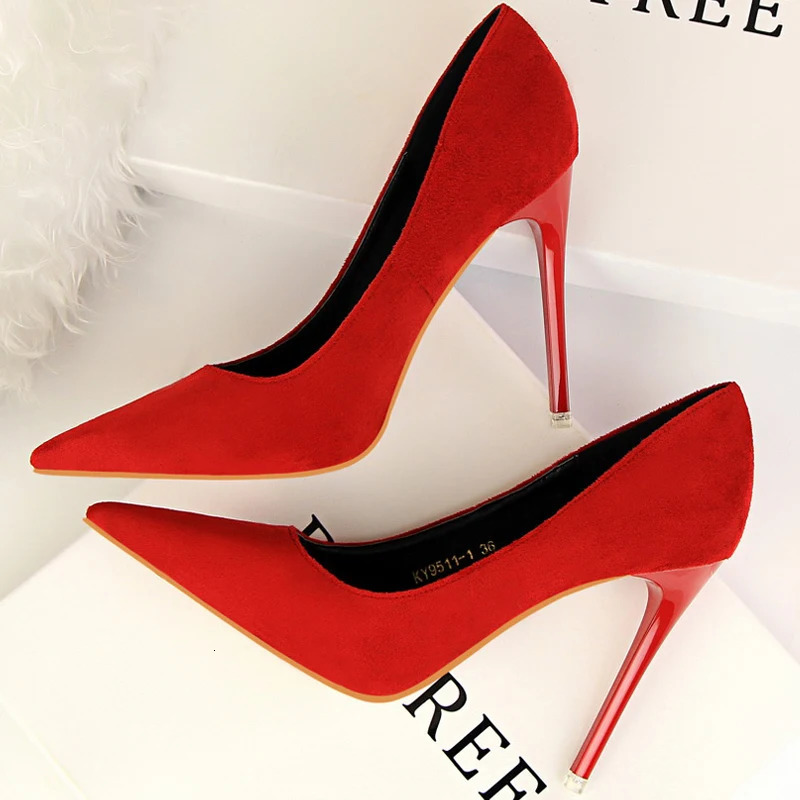 BIGTREE Shoes Classic High Heels Woman Pumps Sexy Office Shoes Stiletto Heels Fashion Large Size Women Heels Pumps Grey Green 260306