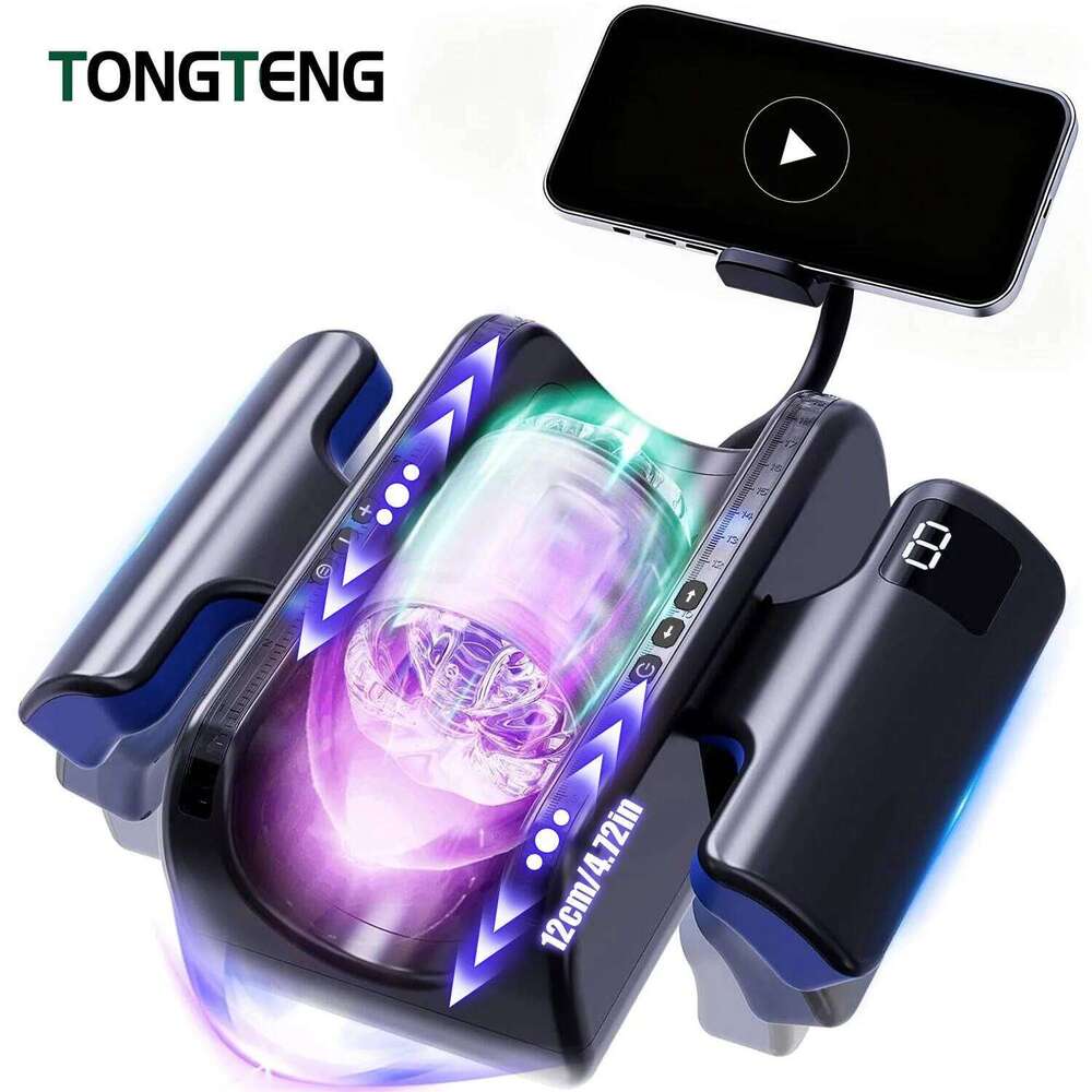 Automatic Male Masturbator Cup 10 Thrusting&Vibration Modes Heating Function with Phone Holder Stroker Adult Sex Toys For Men W260305