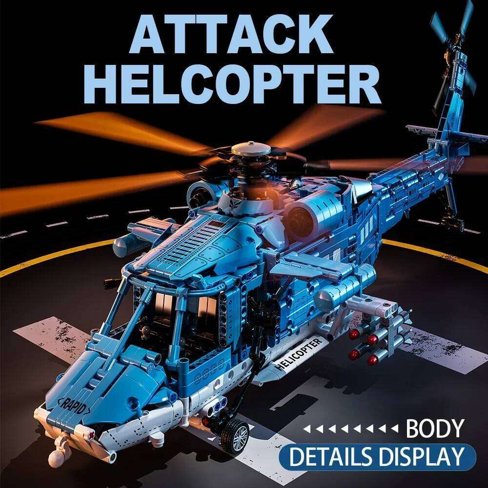 TOYLINX MOC 1521 PCS Military Attack Helicopter Building Blocks Set City SWAT Armed Aircraft Bricks Toys For Boys Birthday Gifts Z260305