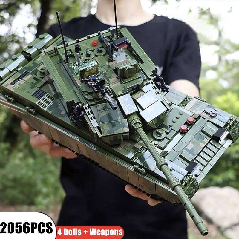 Military RC 99A Main Battle Building Blocks M1A2 Leopard 2 Tank Bricks Model WW2 Soldier Toys For Kid MOC Z260306