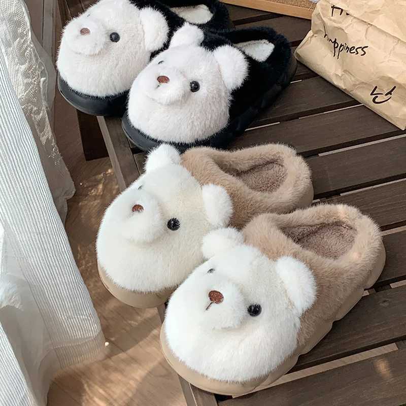 Cotton slippers for women autumn and winter new home indoor cartoon couple plush couple slippers for men S260305