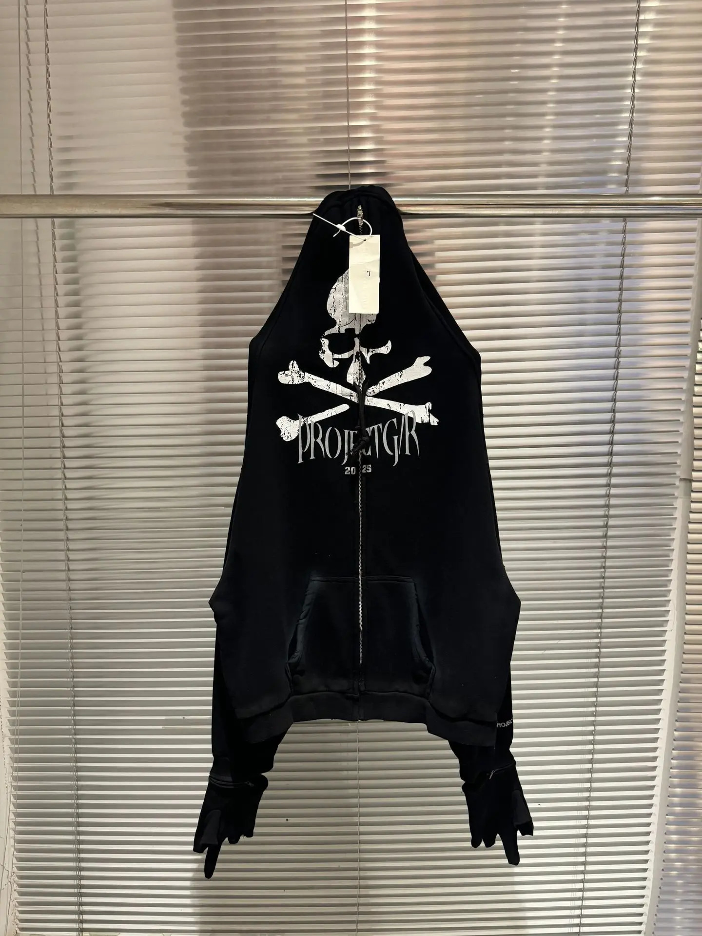 Hip Hop Bird Graphics Print Shoulder Drop n Black PROJECT G/R Zipper Hoodie Men Women Top Quality Cotton 260228