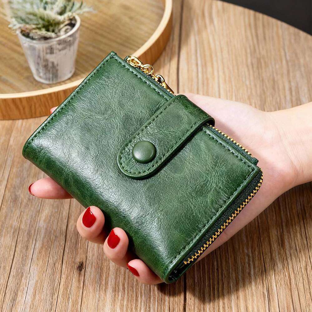 Vintage Women's Short 70% off Wallet, Simple-Thin-Anti-Theft Rfid-Blocking Holder-Compact Card Case-Cash Pocket C260304