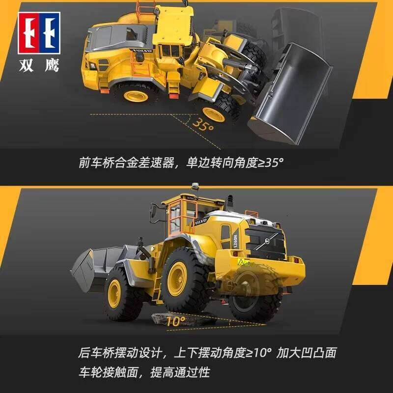 Toy 1/16 RC Full Metal Loader Electric Remote Control Alloy Rc Car Excavator Engineering Model Cars Boy Kids Toys C260305