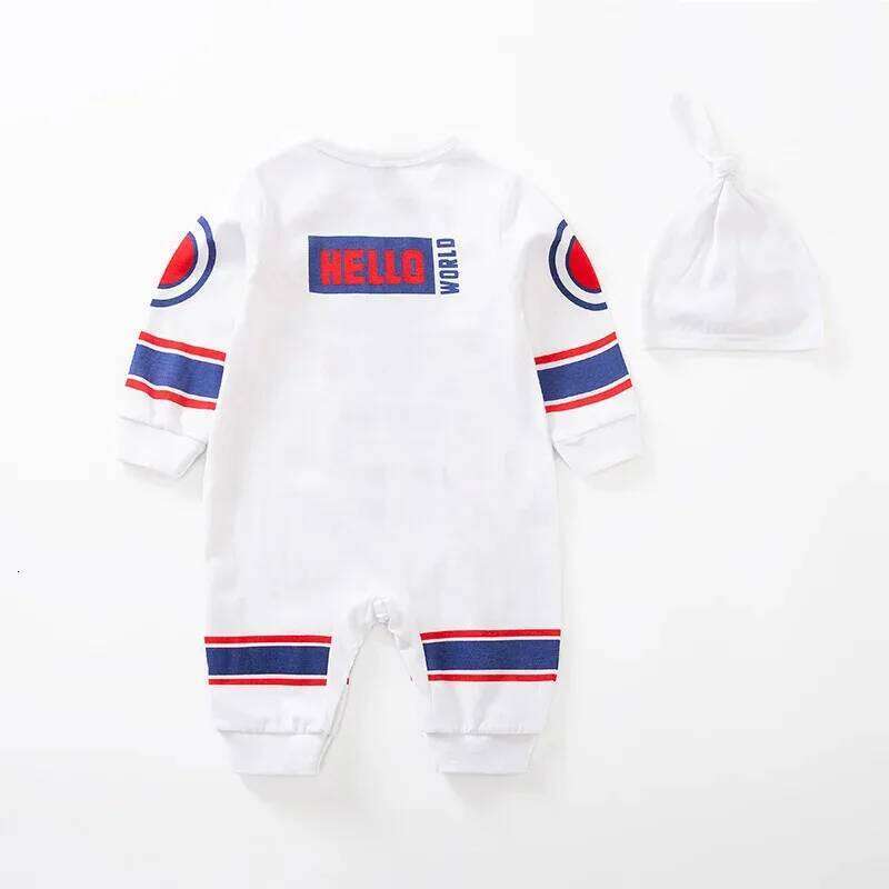 Umorden Newborn Baby Boys Astronaut Costume Rompers Space Suit Outfit Jumpsuit White 0-18M Cotton Clothes For Babies YUNDA Z260306