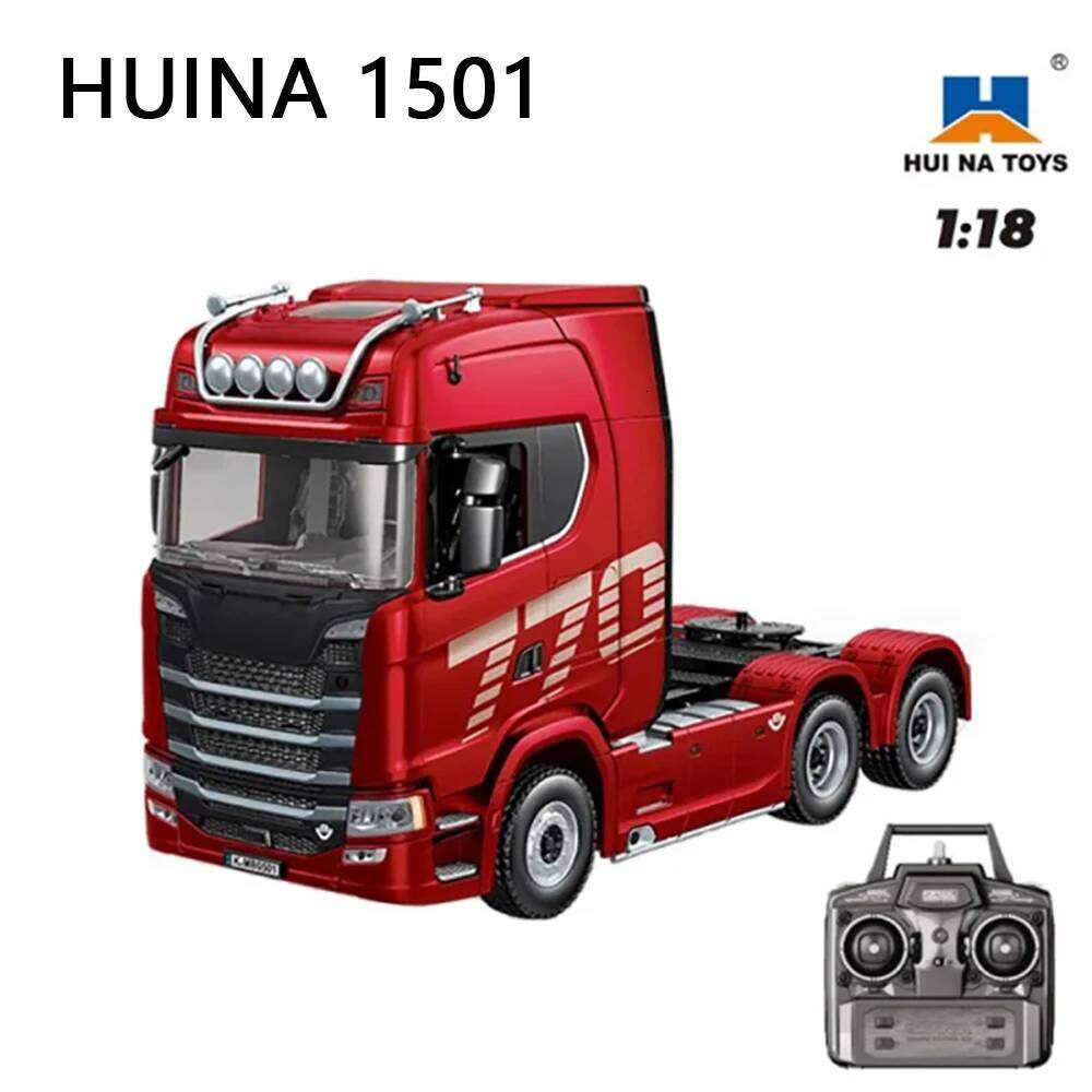 HUINA 1501 770S Alloy Tractor 19CH RC 1/18 2.4G remote control Engineering Trailer Truck with Light and Sound Toys C260305