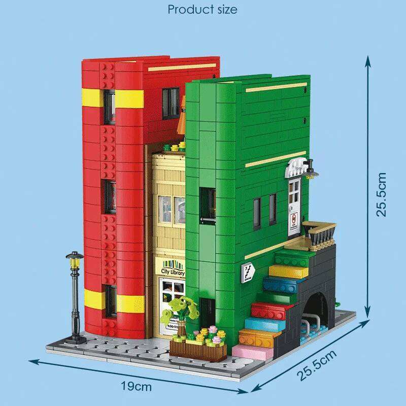 Creative Cities Library Buildings Blocks Bricks Model MOC Modular Desktop Ornament Street View Architecture Toy for Adults Gifts Z260306