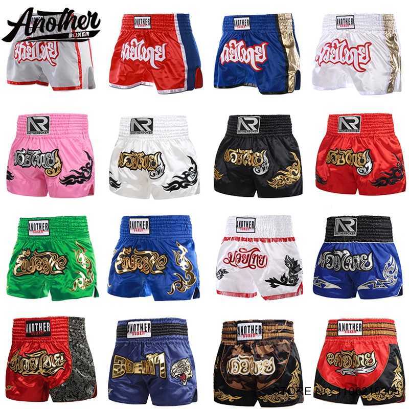Muay Thai Shorts Embroidered Traditional Thai Boxing Pants MMA Kickboxing Fight Shorts Thai Boxing Training Competition Shorts X260306